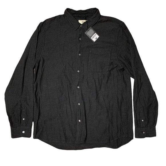 Buck Mason Iron Pacific Twill Shirt Black LS Twill One Pocket Mens Size XL NWT